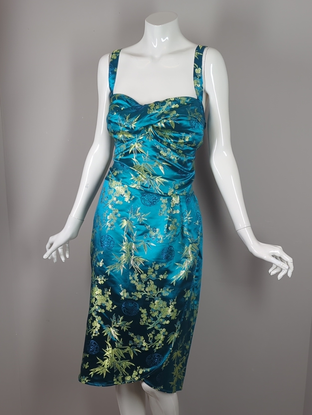 Dixiefried by Pinup Couture "Tiki Twist" Satin Sarong Dress Large